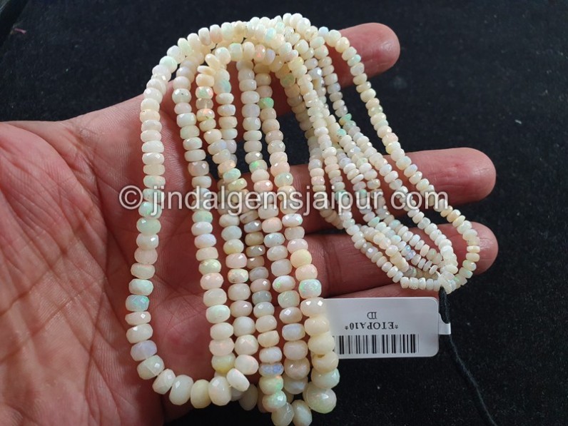 White Ethiopian Faceted Roundelle Beads