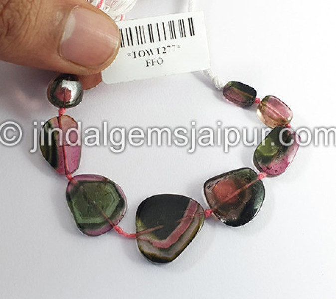 Watermelon Tourmaline Slices Shape Beads