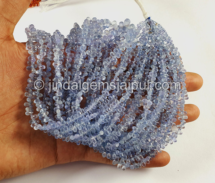 Blue Sapphire Faceted Drops Shape Beads