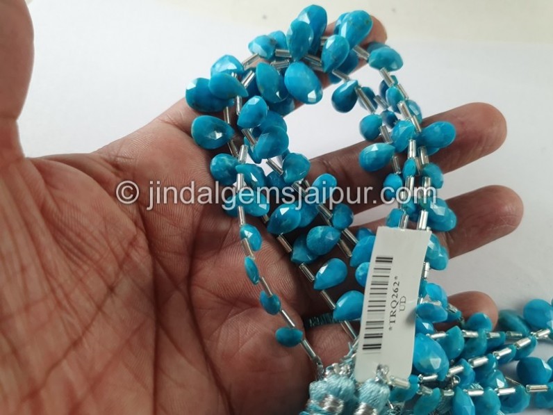 Turquoise Arizona Faceted Pear Beads