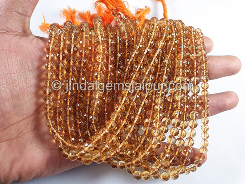 Madria Citrine Faceted Balls Shape Beads