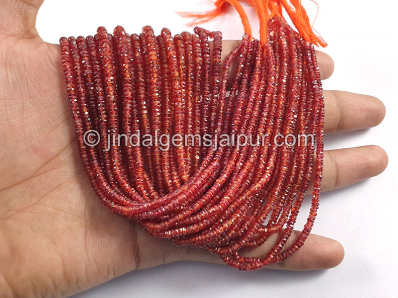 Red Sapphire Faceted Tyre Shape Beads
