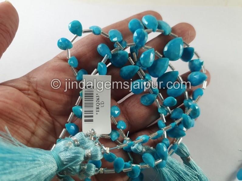 Turquoise Arizona Faceted Pear Shape Beads