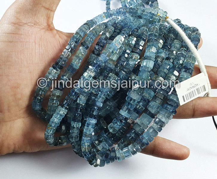Santa Maria Aquamarine Cut Bolt Shape Beads