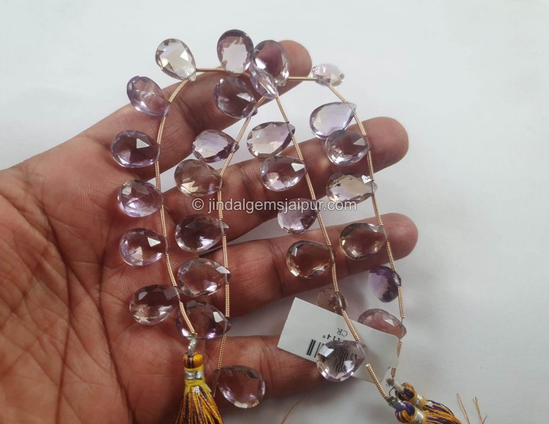 Ametrine Faceted Pear Beads