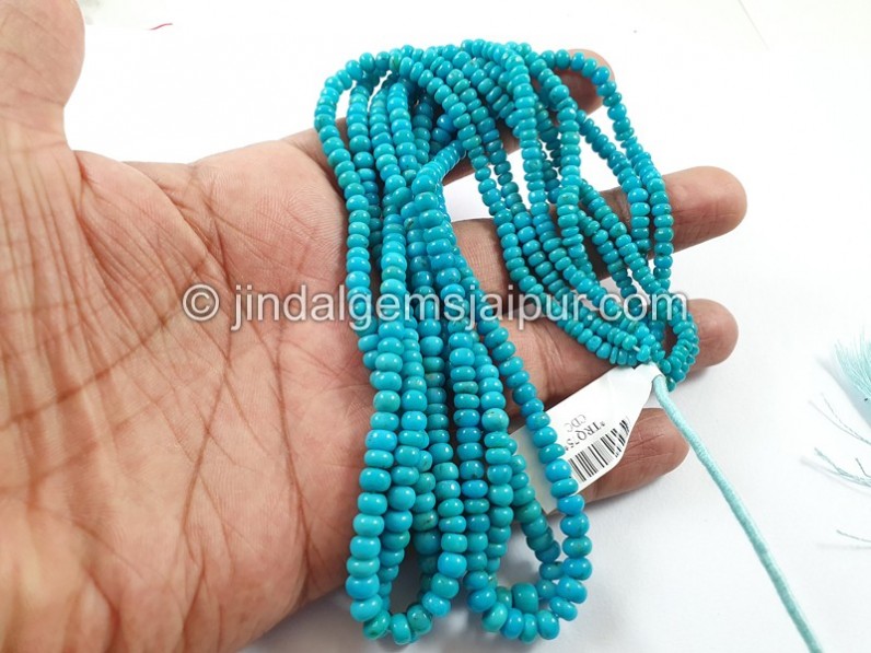Turquoise Smooth Roundelle Shape Beads