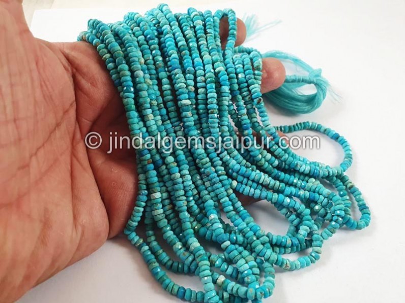 Turquoise Faceted Roundelle Small Beads