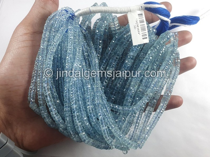 Aquamarine Faceted Tyre Shape Beads