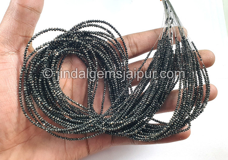 Black Diamond Faceted Roundelle Beads