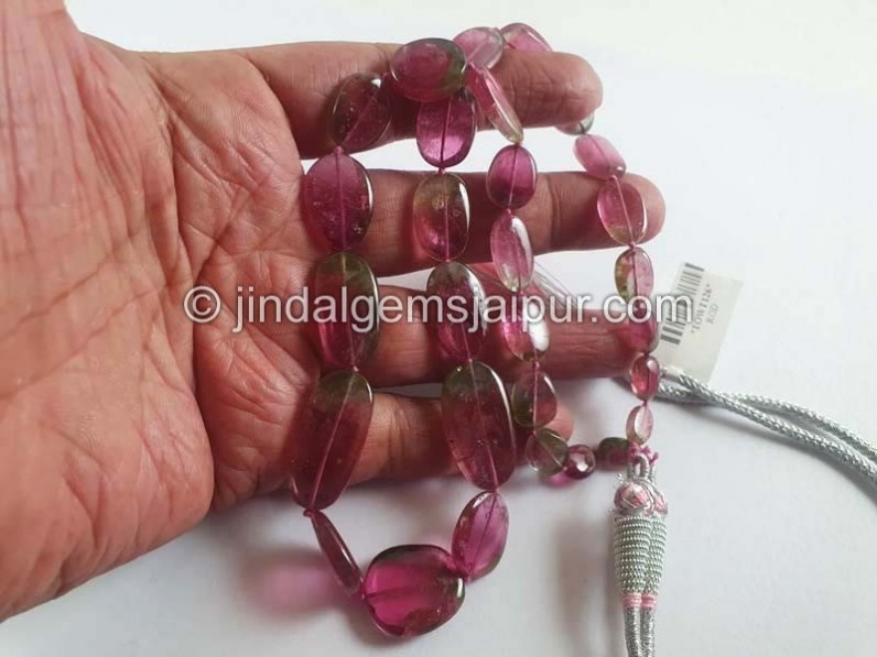 Bi Color Tourmaline Smooth Nuggets Beads