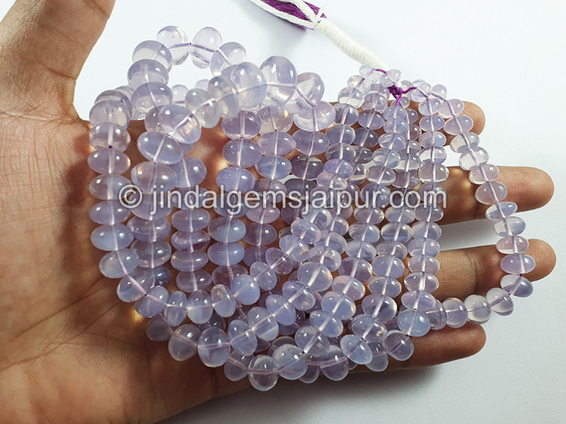 Scorolite Or Lavender Quartz Smooth Roundelle Shape Beads