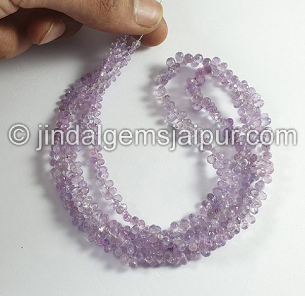 Purple Sapphire Faceted Drops Shape  Beads