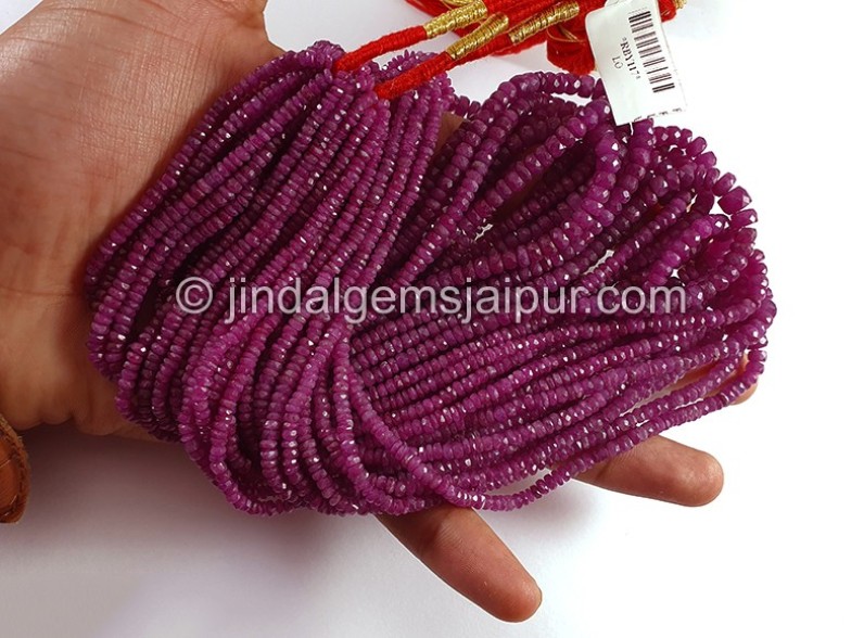 Ruby Natural Faceted Roundelle Shape Beads