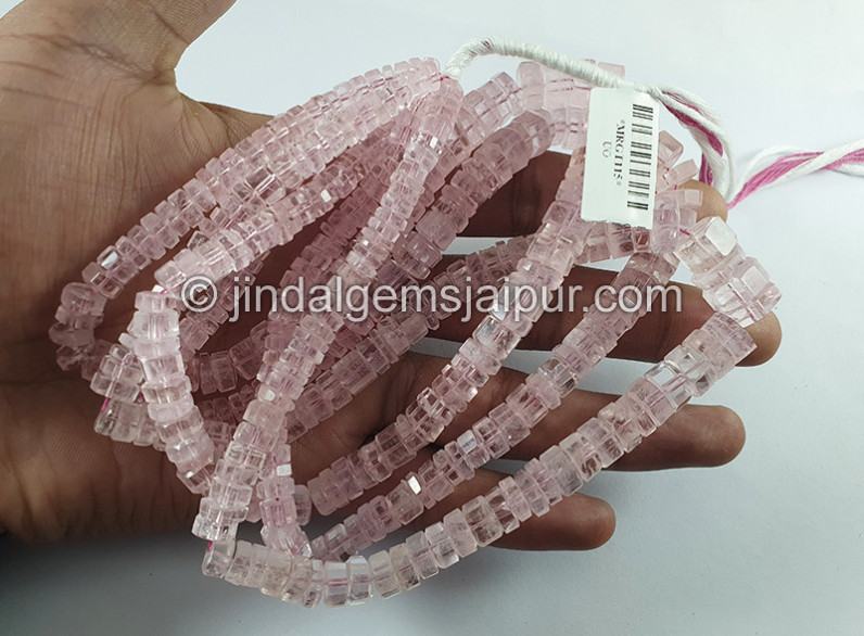 Pink Morganite Step Cut Bolt Shape Beads