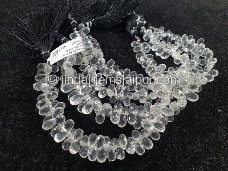 Petalite Faceted Drops Shape Beads