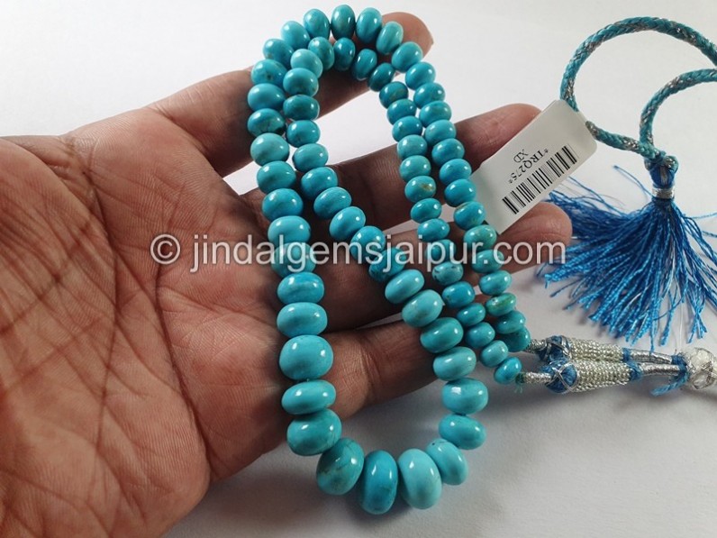 Turquoise Arizona Big Smooth Roundelle Shape Beads