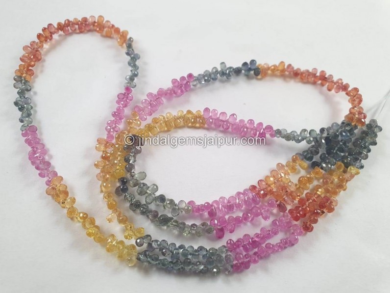 Natural Multi Sapphire Faceted Drop Beads -- SPPH147