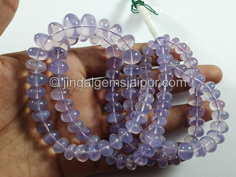 Scorolite Or Lavender Quartz Smooth Roundelle Shape Beads