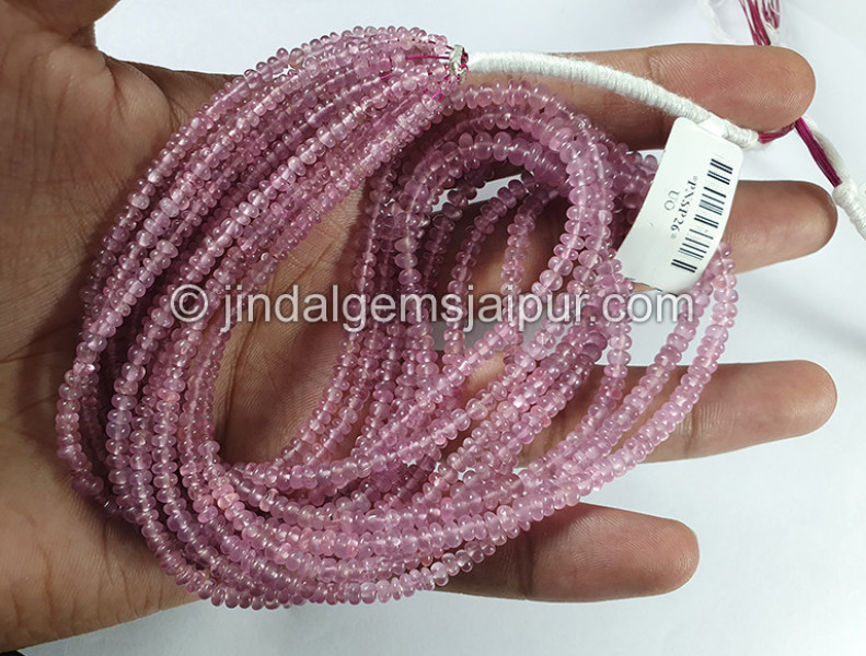Pink Spinel Smooth Roundelle Shape Beads