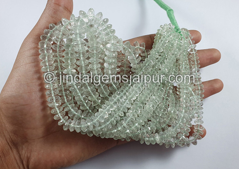 Green Amethyst German Cut Shape Beads