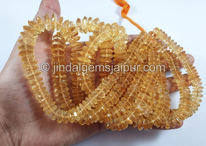 Citrine German Cut Shape Beads