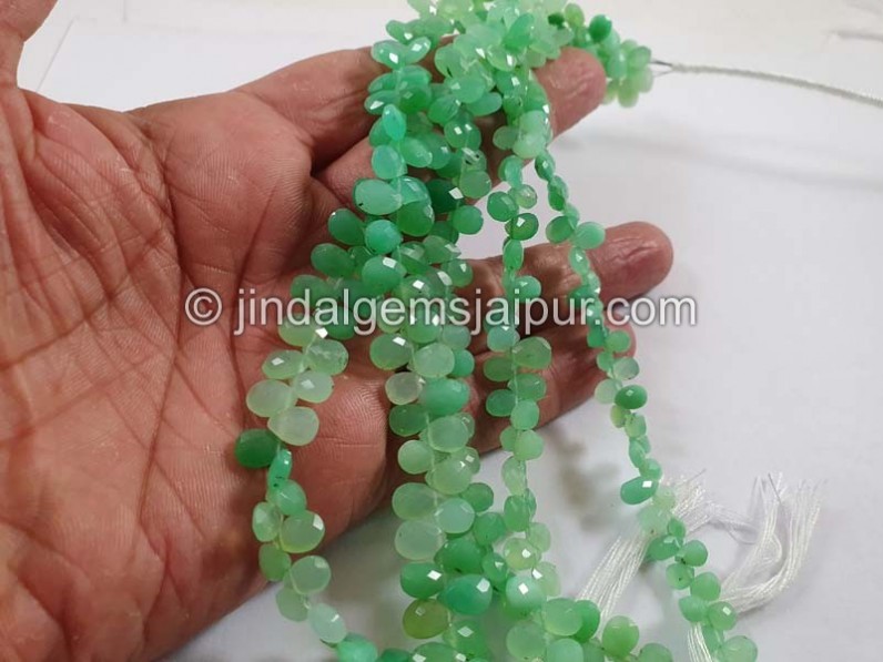 Chrysoprase Shaded Faceted Pear Beads