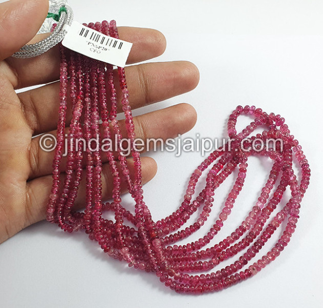 Pink Spinel Shaded Smooth Roundelle Shape Beads