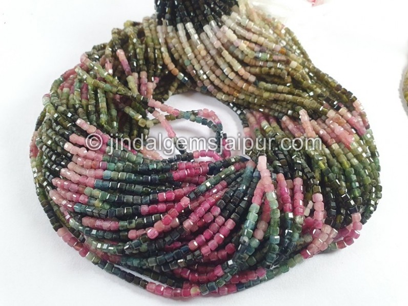 Tourmaline Cut Cube Beads