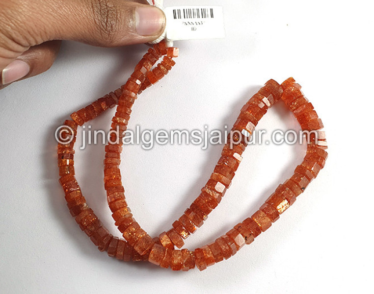 Sunstone Step Cut Bolt Shape Beads
