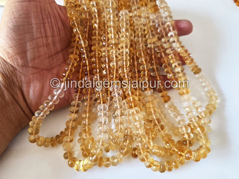 Citrine Shaded Faceted Roundelle Shape Beads