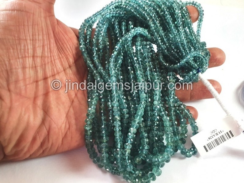 Indicolite Blue Tourmaline Faceted Roundelle Beads