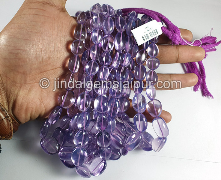 Scorolite Or Lavender Quartz Smooth Nuggets Shape Beads