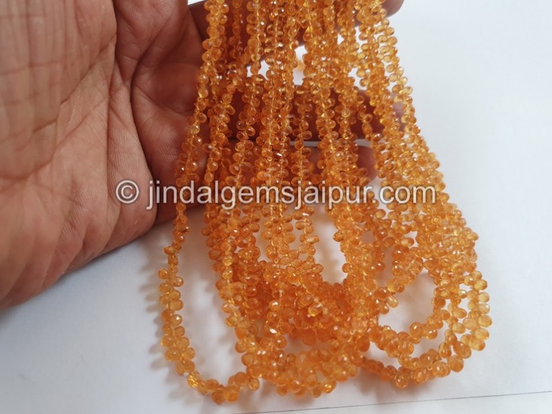 Mandarin Garnet Faceted Drop Beads