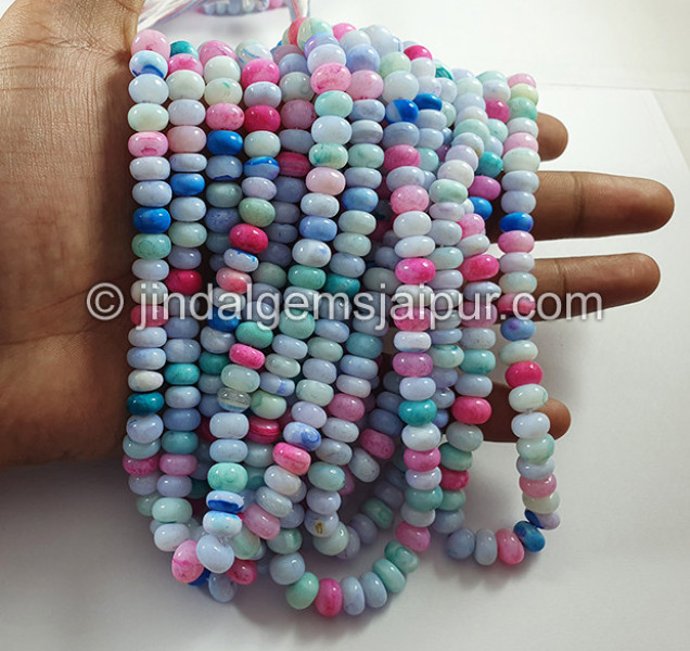 Multi Opal Smooth Roundelle Shape Beads