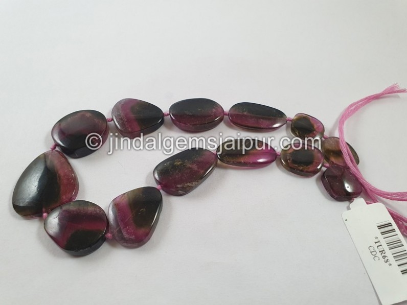 Watermelon Tourmaline Smooth Slices Beads