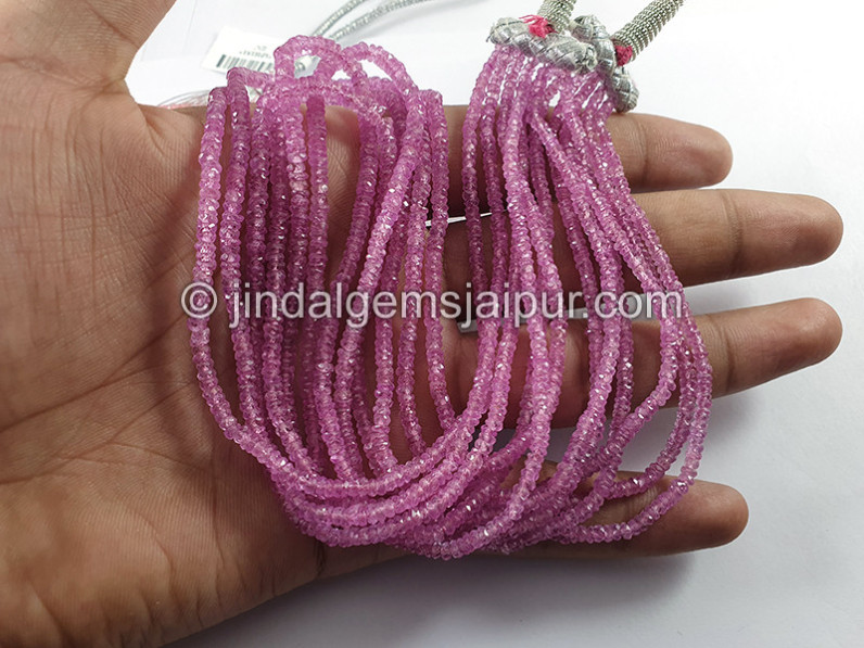Pink Sapphire Faceted Roundelle Shape Beads