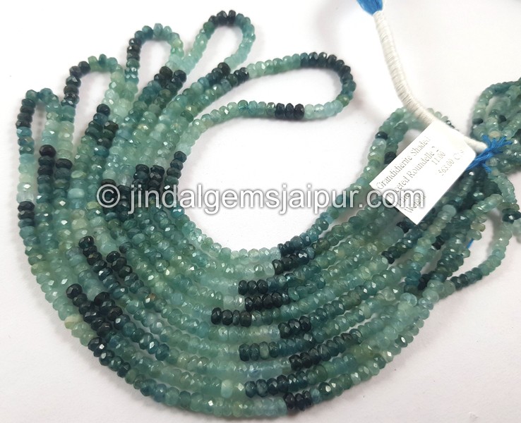 Grandidierite Shaded Faceted Roundelle Beads