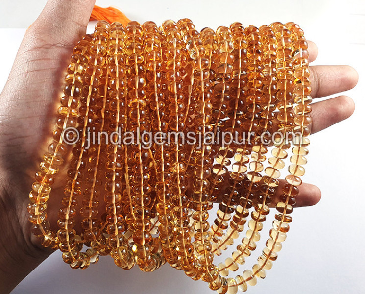 Citrine Smooth Roundelle Shape Beads