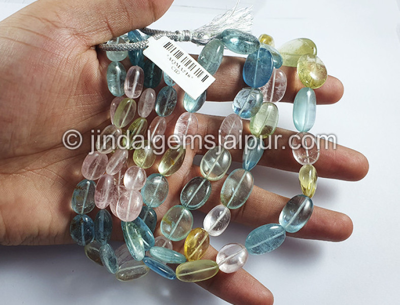 Multi Aquamarine Smooth Nuggets Shape Big Beads