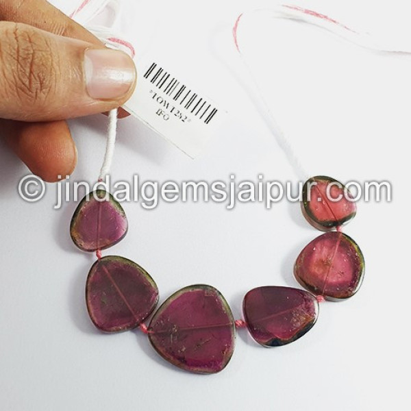 Watermelon Tourmaline Slices Shape Beads