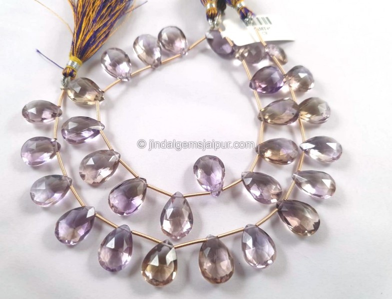 Ametrine Faceted Pear Beads