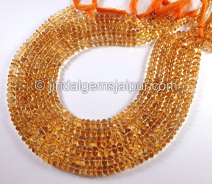Citrine Smooth Roundelle Shape Beads