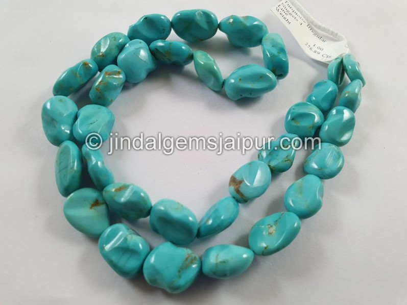 Golden Spiderweb Turquoise Irregular Nugget Beads