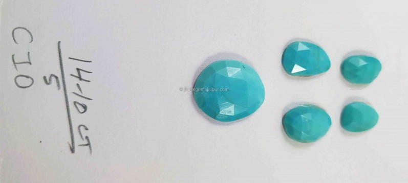 Turquoise Rose cut Slices