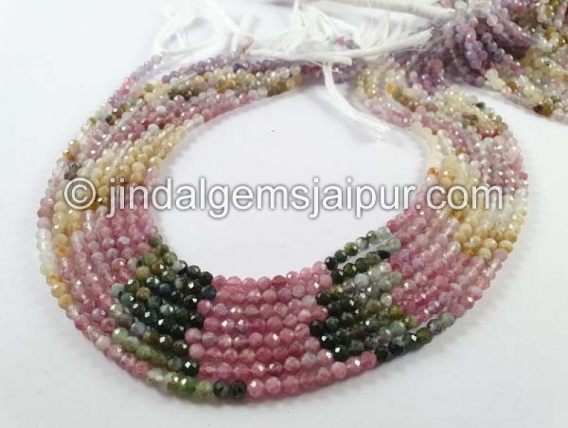 Tourmaline Faceted Round Beads