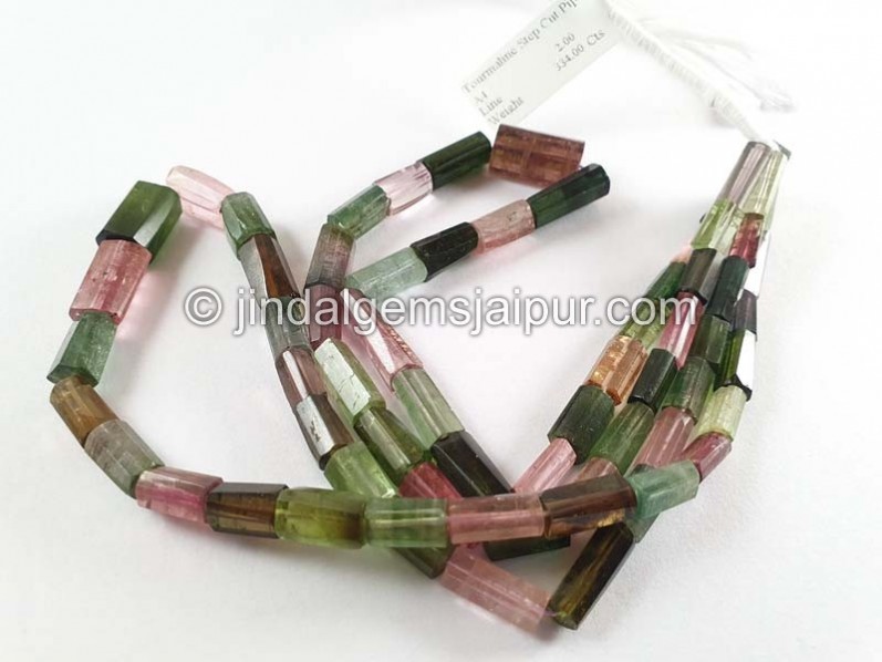 Tourmaline Step Cut Pipe Beads
