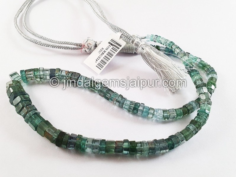 Blue Tourmaline Cut Bolt Shape Beads