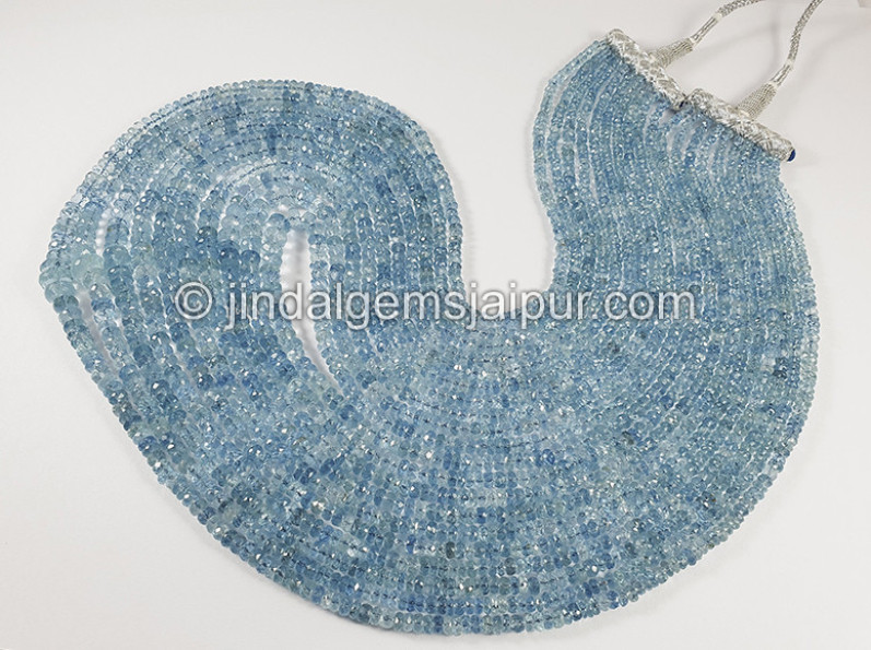 Aquamarine Faceted Roundelle Shape Beads
