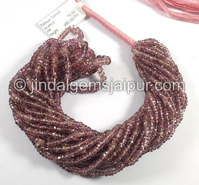 Malaya Garnet Faceted Roundelle Shape Beads