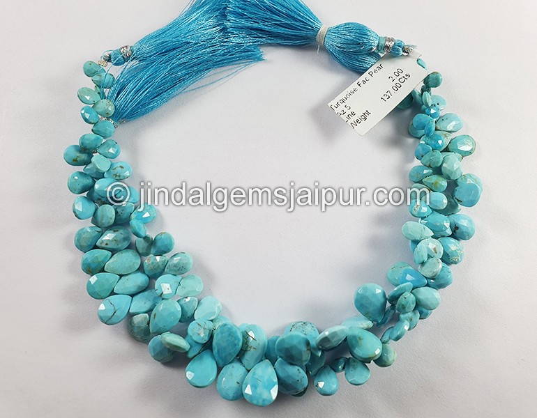 Turquoise Faceted Pear Shape Beads